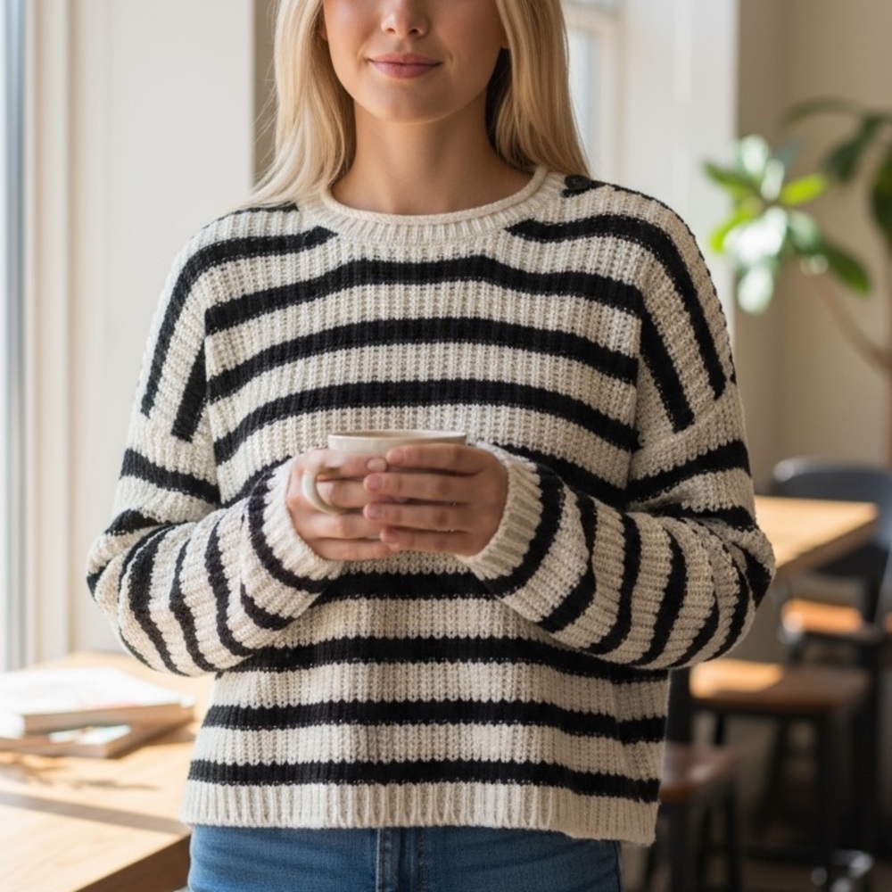Denim & Supply Ralph Lauren Cotton Knit Striped Sweater Size M